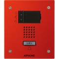 Platine audio encastrée AV 1BP IP inox façade rouge (200903)