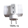 Prise Triplite 2x2P+T 16A / 1x2P 6A - blanc - Franelec