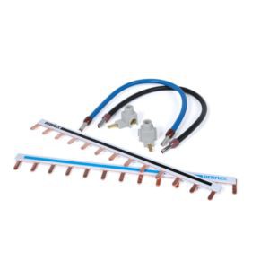 Kit de câblage Debflex 1 rangée (2 peignes reversibles bleu et noir, 2 bornes de connexion, 4 câbles surmoulés)