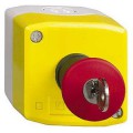 Harmony boite jaune - 1 coupure d'urgence rouge Ø40 déverrouillage à clé - 1O