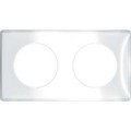 Schneider Odace You Transparent, plaque de finition support Blanc 2 postes entraxe 71 mm