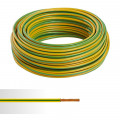 Fil électrique rigide HO7V-R 25mm² vert/jaune couronne de 100m