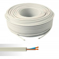 Câble électrique souple HO5VV-F 2X0,75mm² blanc couronne de 50m 