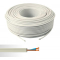 Câble électrique souple HO5VV-F 2X1,5 mm² blanc couronne de 50m 