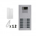 Kit 12 appels audio avec platine de rue aluminium 5mm gtv62