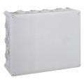 Boîte rectangulaire 360x270x124 étanche Plexo gris - embout (24) -IP55/IK07- 750°C
