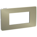 Schneider unica2 studio métal - plaque de finition - bronze liseré anthracite - 4 modules