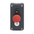 Harmony boite - 3 boutons poussoirs Ø22 - blanc /coup de poing rouge Ø30 /noir
