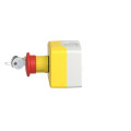 Harmony boite jaune - 1 arrêt d'urgence rouge Ø40 déverrouillage à clé - 1F+1O