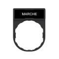 Porte-Etiquette Harmony Schneider Electric Gris foncé - ø22 mm - 30 x 40 mm - Etiquette "MARCHE" Blanc/Noir 8x27