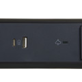 Legrand - Rallonge multiprise bloc rotatif 3x 2 Pôle + Terre Surface , interrupteur , parafoudre , USB Type-A + Type-C - noir et gris foncé