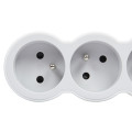 Legrand - Rallonge multiprise extra-plate avec 6 prises de courant avec terre avec cordon 1,5m - blanc et gris clair