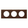 Plaque Legrand Céliane - 3 postes - cuir brun texturé