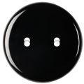 Façade iris by modelec en porcelaine noire simple poste, pour deux basculeurs