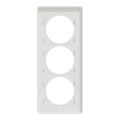 Schneider Odace Touch plaque Aluminium brossé avec liseré Blanc 3 postes verticaux 57 mm
