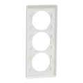Schneider Odace Touch plaque Translucide Blanc 3 postes verticaux entraxe 57 mm