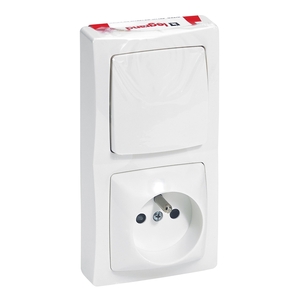 Les apparents - interrupteur + prise 2p+t - saillie - boÎtier vertical