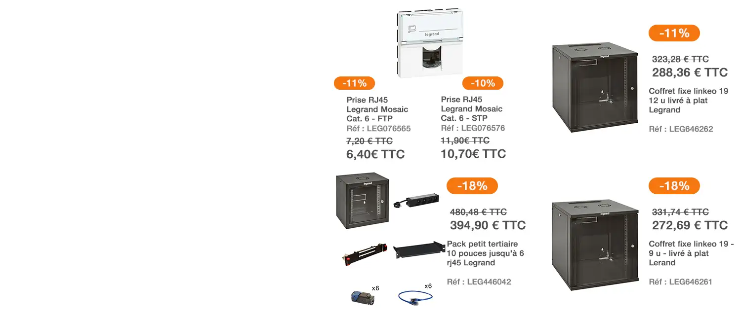 Coffrets réseaux Legrand en promotion