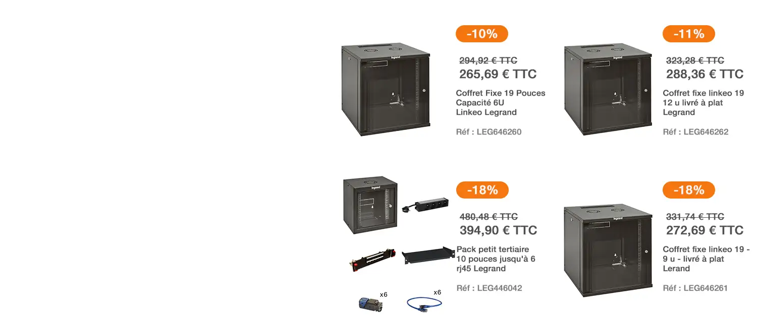 Promo sur les coffrets réseaux Legrand