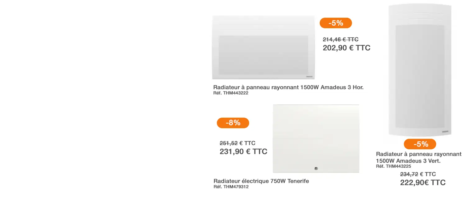 Remises exceptionnelles sur les radiateurs électriques Thermor