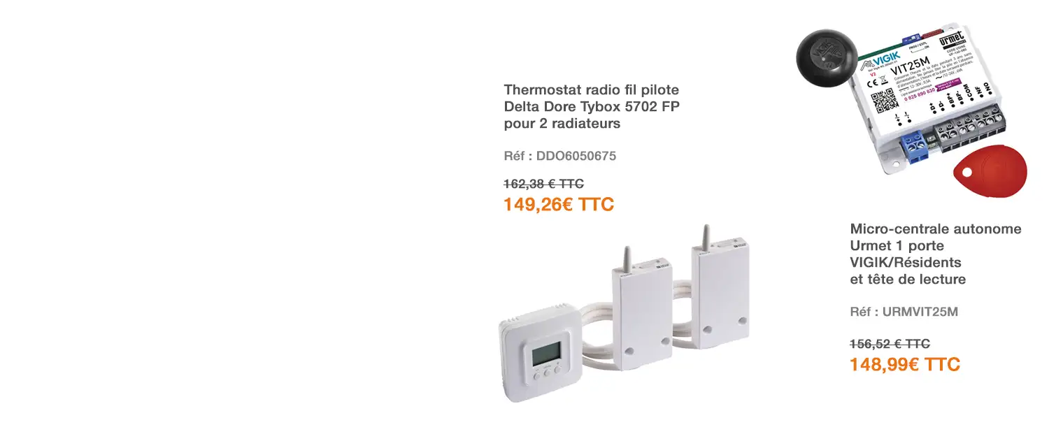 Thermostat Delta Dore Tybox 5702 et Micro-centrale Urmet à prix réduit