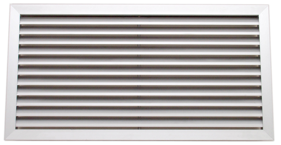 Grille de reprise à ailettes fixes, simple déflexion, aluminium, D 300 x 200 mm. (GAF-A 300/200)