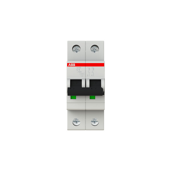 Disjoncteur 2 P 6 A Courbe C 10 kA ABB – Raccordement à Vis - ABB - 352233