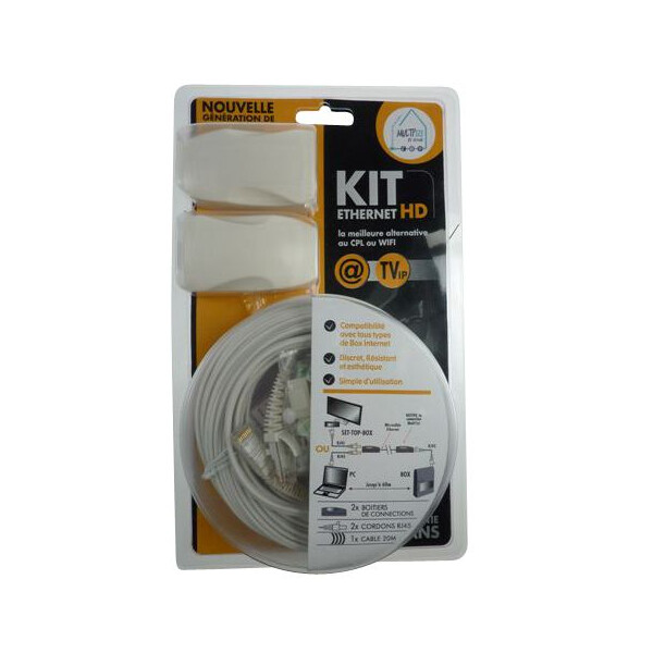 Kit Ethernet HD 100mb cable ultrafin ACOHOME pour Box PC TV Acome - Acome - AR502A