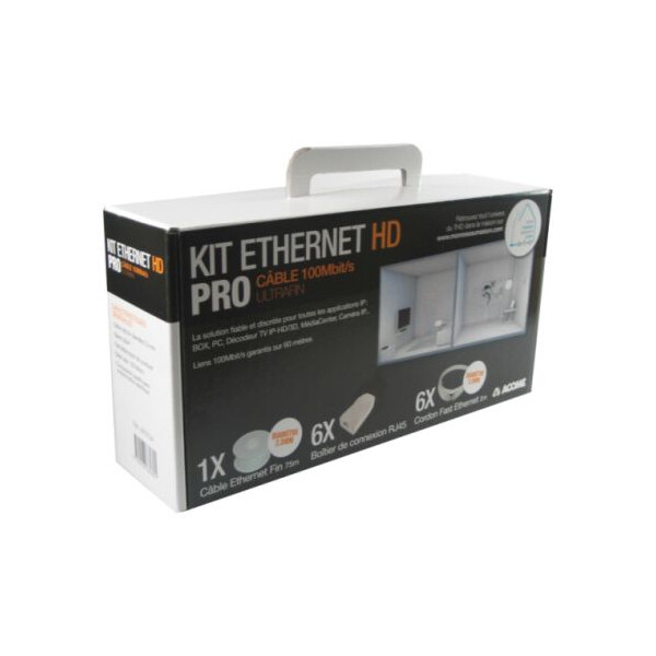 Kit Ethernet HD PRO cable ultrafin 100Mb ACOHOME pour Box PC TV Acome - Acome - AR503A