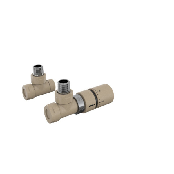 Robinetterie thermostatisable équerre 1/2'', tête manuelle - kit b couleur - Acova - 991369
