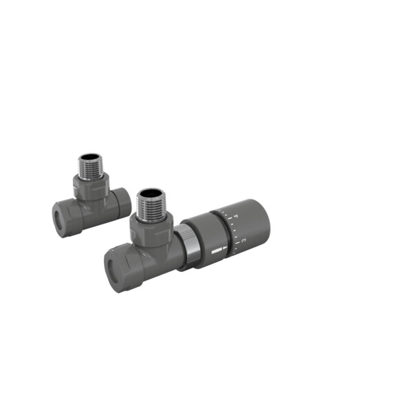 Robinetterie thermostatisable équerre 1/2'', tête manuelle - kit b couleur - Acova - 991369