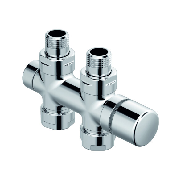 Kit O Chromé Robinetterie Thermostatisable en H Droit 1/2'' Acova – Tête Manuelle Réversible - Acova - 991588