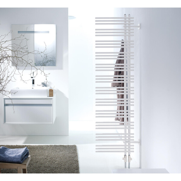Manava Asym EC, Blanc RAL 9016, 294W, H 872 mm / L 378 mm, robinet blanc - Acova - WMVSZ090040WZZZ