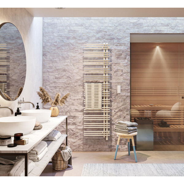 Manava Asym EL coll. droite, régul. IHD, Blanc RAL 9016, 600W, H 1810 / L 378 mm - Acova - TMVSR060040EDAF