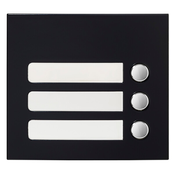 Façade 3 bp finition noire satinée pour module d'appel gtsw (200433) - Aiphone - GF3PB