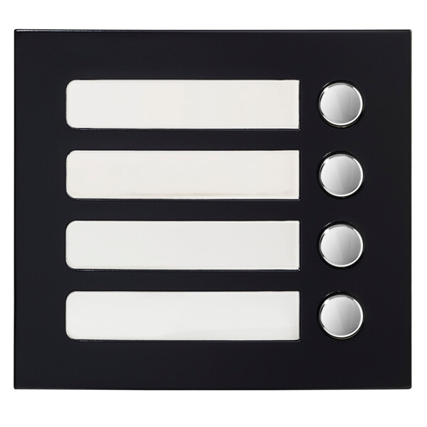 Façade 4 bp finition noire satinée pour module d'appel gtsw (200434) - Aiphone - GF4PB