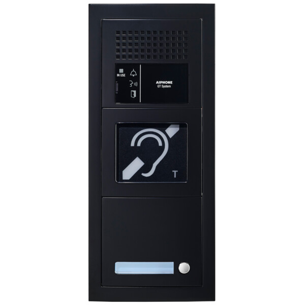 Platine audio modulaire, 1 appel, finition noir, bm & emplacement vigik (200470) - Aiphone - GTBAH1PB