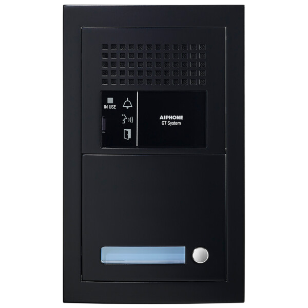 Platine audio modulaire, 1 appel, finition noir, avec emplacement vigik (200471) - Aiphone - GTBAH1PSBMB