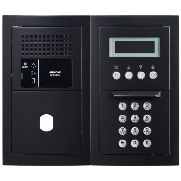 Platine audio modulaire, défilement, finition noir, avec emplacement vigik (200469) - Aiphone - GTBAHSBMB