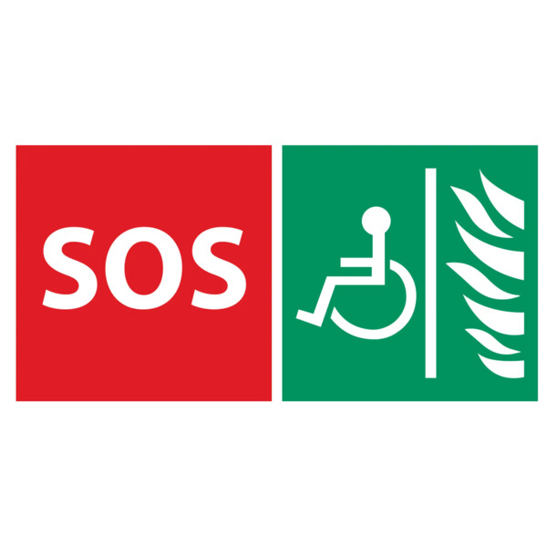 Jeu de 2 stickers (sos & pmr sur fond vert) pour platine ix - Aiphone - EASIX