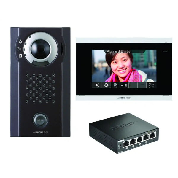Pack ip saillie, moniteur avec boucle magnétique, programmé & switch poe inclus - Aiphone - PIXSV