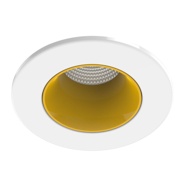 Collerette métal pour encastré ef8, ronde, couleur : blanc/doré - Aric - 11037