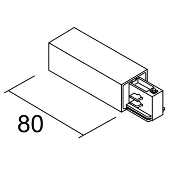 Alimentation droite pour rail 3 allumages 023 dali blanc - Aric - 16146