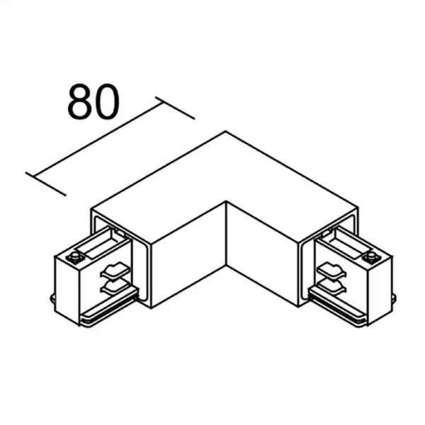 Coude 90° pour rail dali 023 - terre interne - blanc - Aric - 16150
