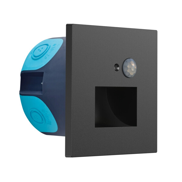 Wall - encastré mur noir pir sensor 3cct 27-30-4000k 2w 20lm - Aric - 51840