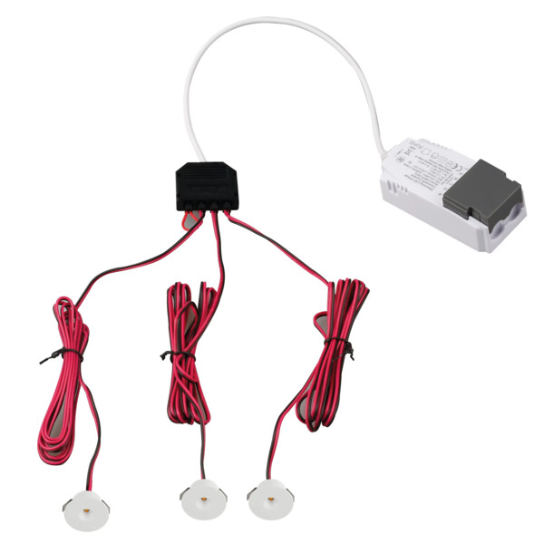 Kit 3 spots shark alu blanc led 6,5w 3x130lm 3000k 50000h dimmables - Aric - 51841