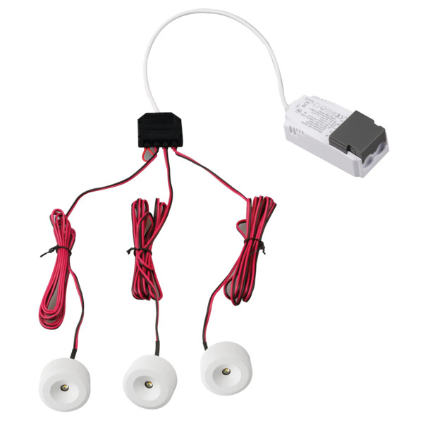 Kit 3 spots s40 alu blanc led 6,5w 3x90lm 3000k 50000h dimmables - Aric - 51842