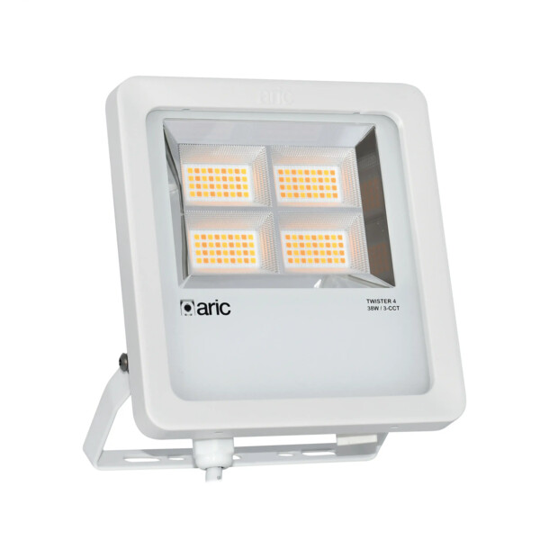 Twister 4 blanc 38w 3cct ip66 ik08 2200k/3000k/4000k 5890lm 90° 50000h - Aric - 51921