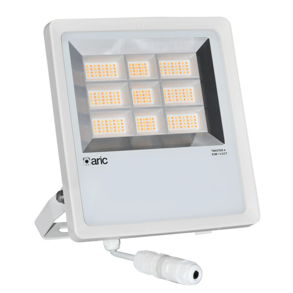 Twister 4 blanc 83w 3cct ip66 ik08 2200k/3000k/4000k 12870lm 90° 50000h - Aric - 51923