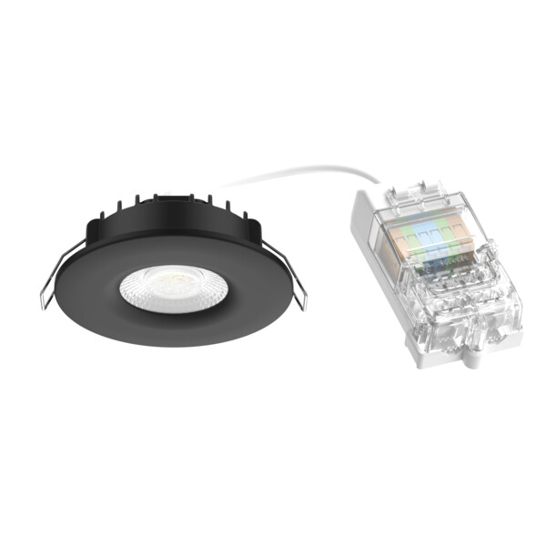Spot encastré 6W noir Aric Atlas LED cct3 dimmable Triac BBC/RE2020 recouvrable - Aric - 51542
